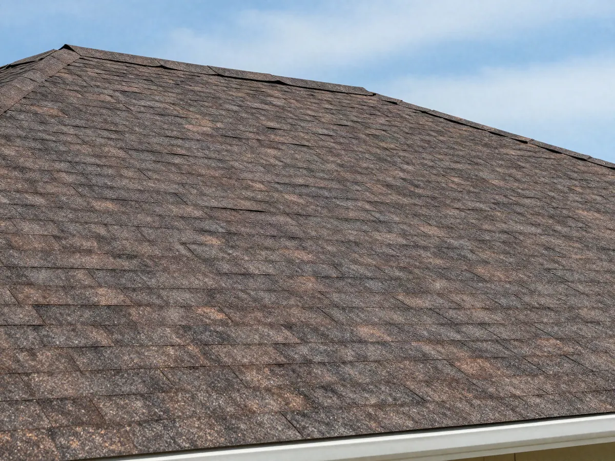 Dark brown dimensional asphalt shingle roof on a residential home